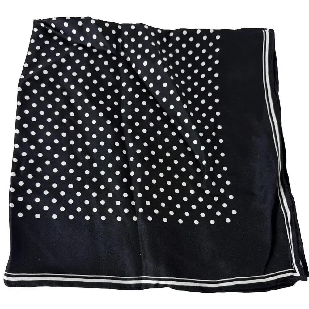 Lauren Ralph Lauren Square Silk Scarf Polka Dot Print 22
